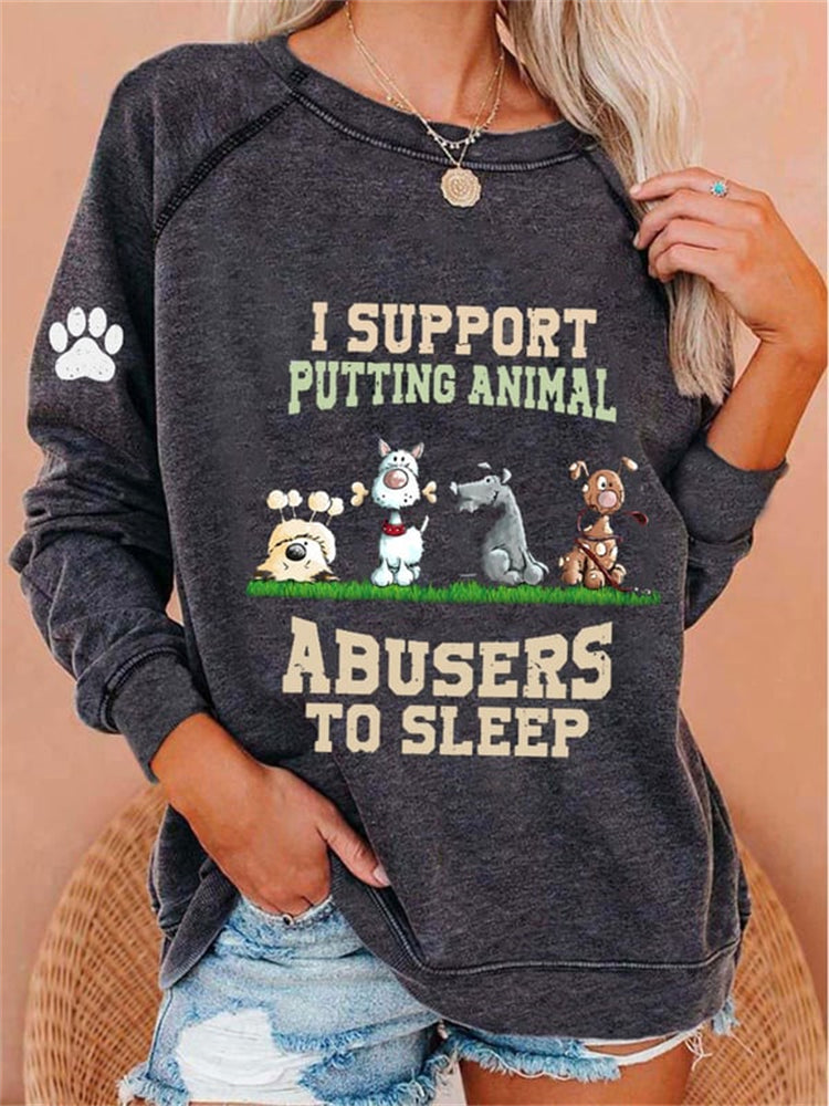 Punish Animal Cruelty Cute Dogs Paw Sweatshirt-carlalin