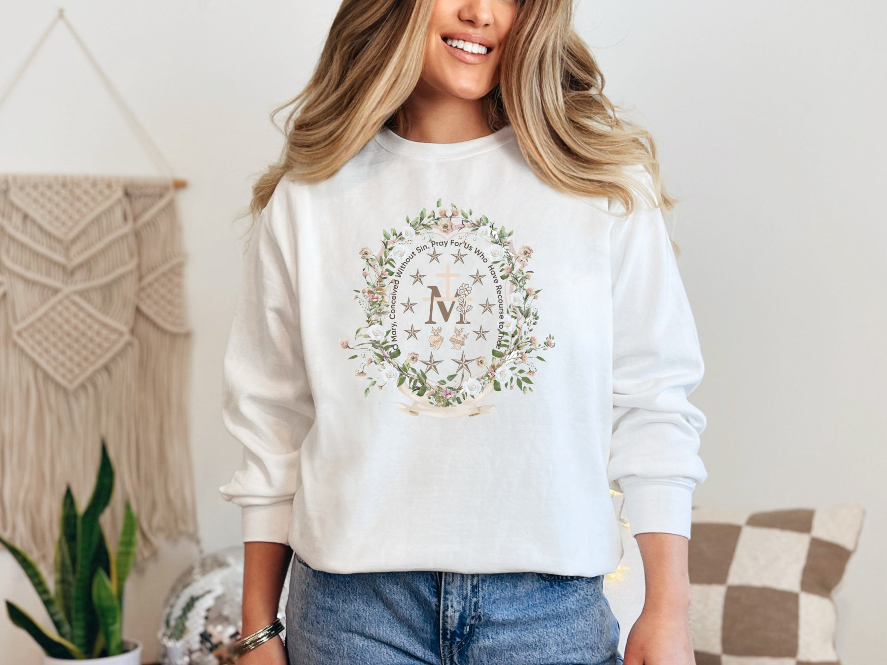 Floral Women's Religious Sweatshirt