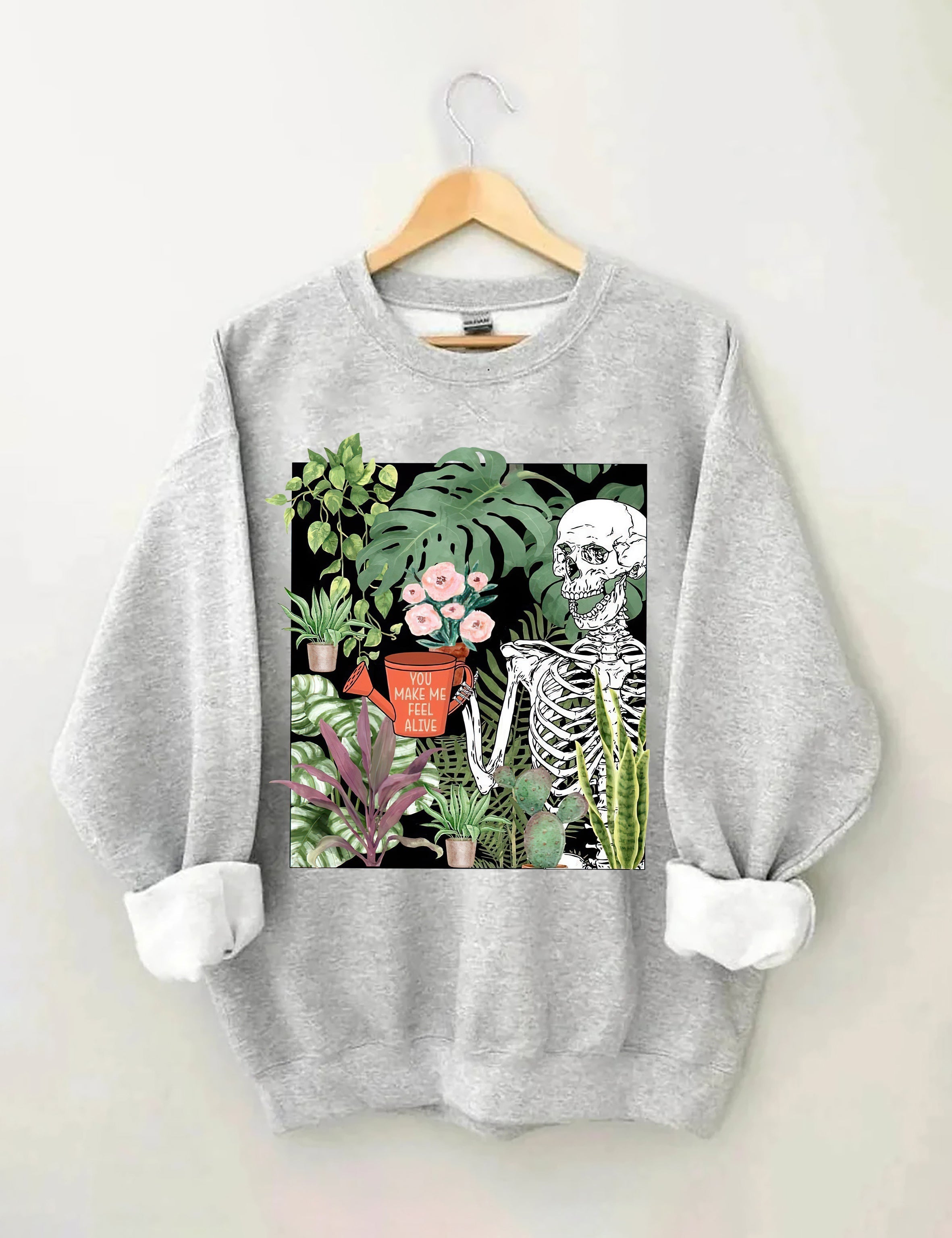 You Make Me Feel Alive Plant Sweatshirt-carlalin