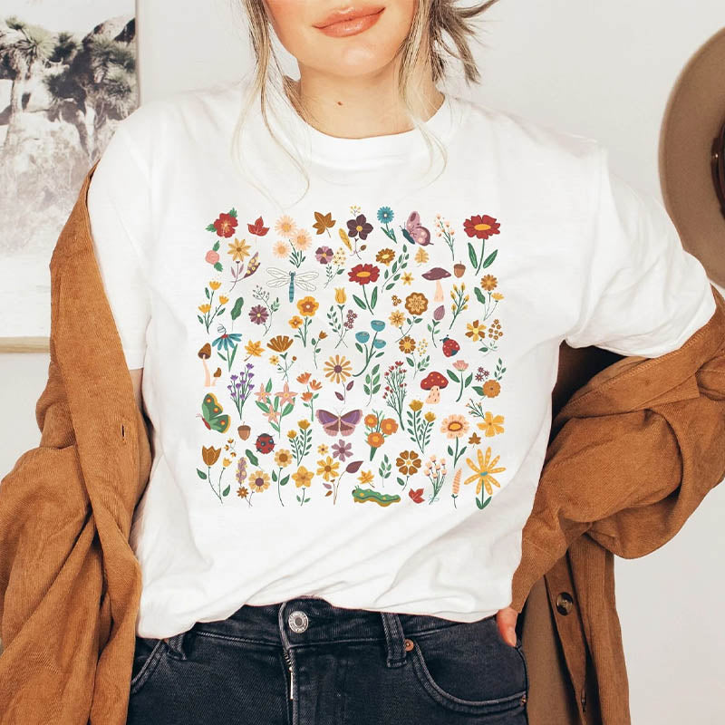 Wild Flowers Ladies Gift T-Shirt-carlalin