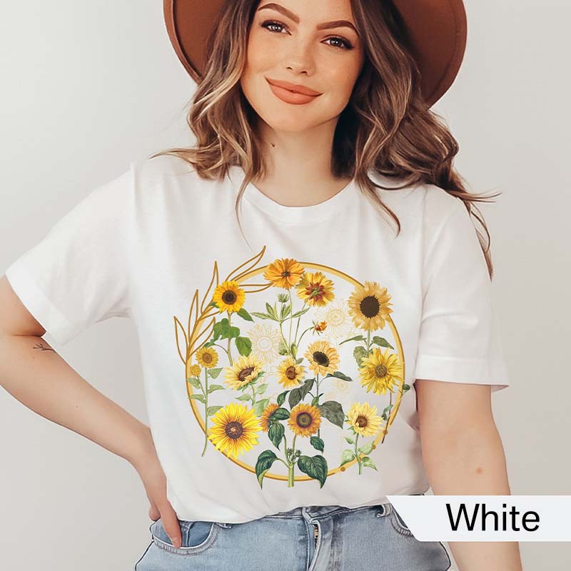 Aestheti Sunflower Floral Graphic Gift T-Shirt-carlalin