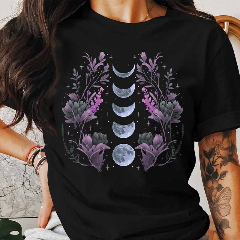 Moon Phase Astrology Astronomy Plant T-Shirt-carlalin