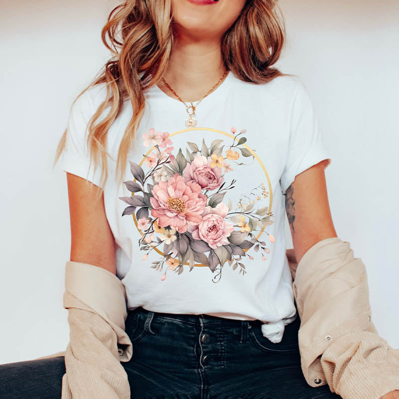 Watercolor  Boho Wildflowers Autumn T-Shirt-carlalin