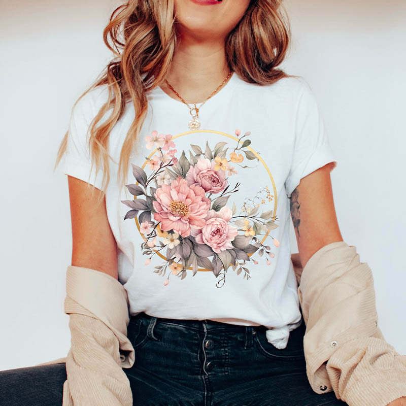 Watercolor  Boho Wildflowers Autumn T-Shirt-carlalin