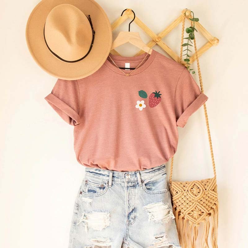 Strawberry Farmers Market Fruit Foodie T-Shirt-carlalin