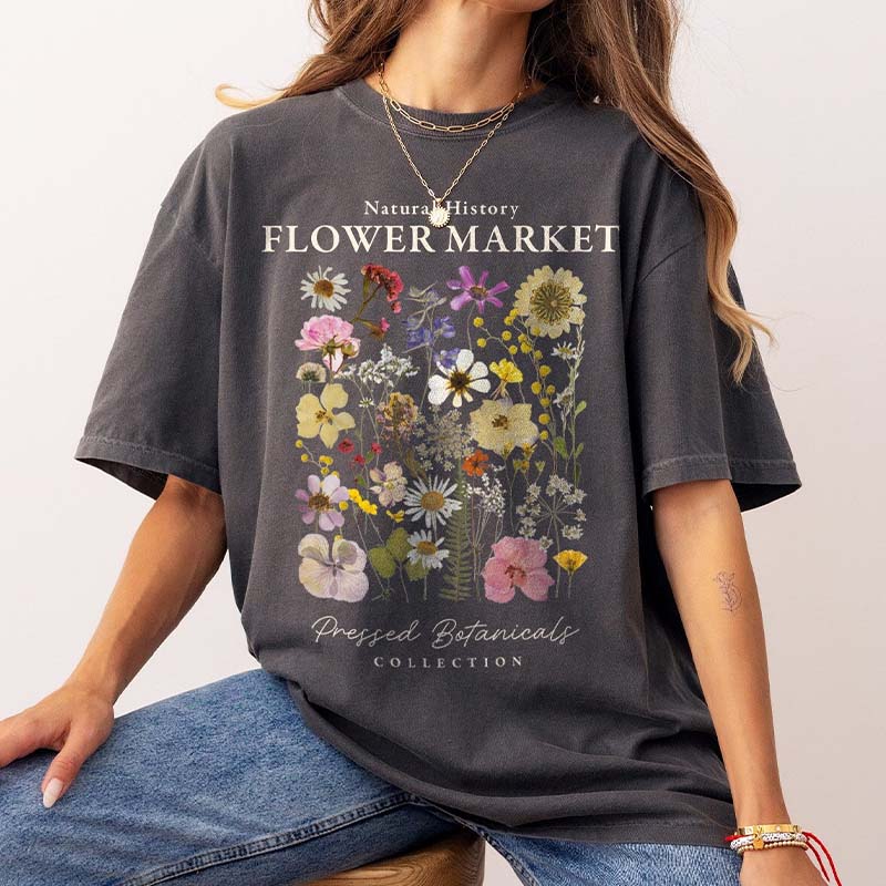Flower Market Granola Girl Camping T-Shirt-carlalin