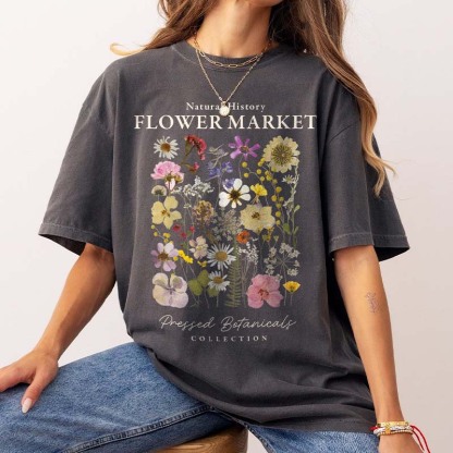 Flower Market Granola Girl Camping T-Shirt-carlalin