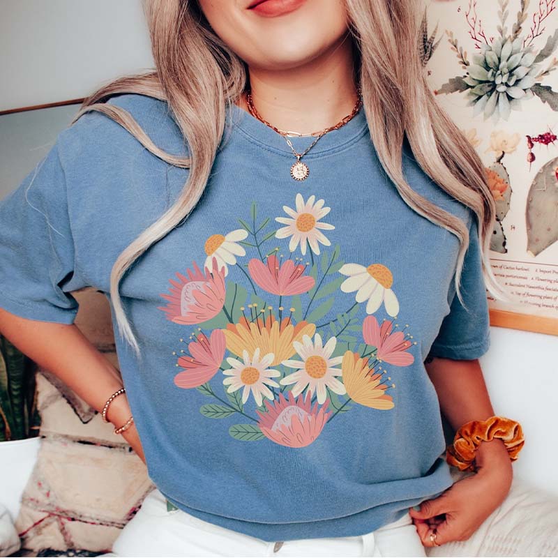 Wild Flowers Best Friend Gift Nature Lover T-Shirt-carlalin