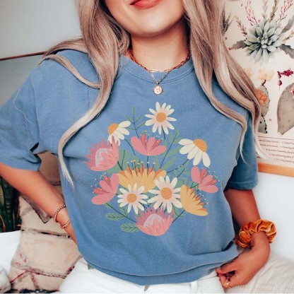 Wild Flowers Best Friend Gift Nature Lover T-Shirt-carlalin