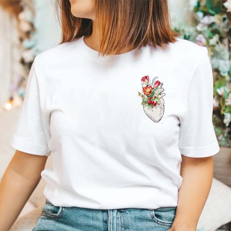 Flower  Of Heart Health T-Shirt Gift For Girl