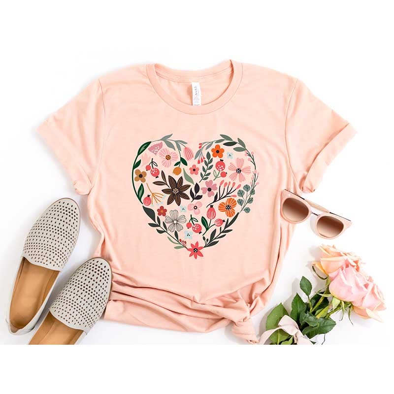 Flower Heart Nature Lover T-Shirt-carlalin