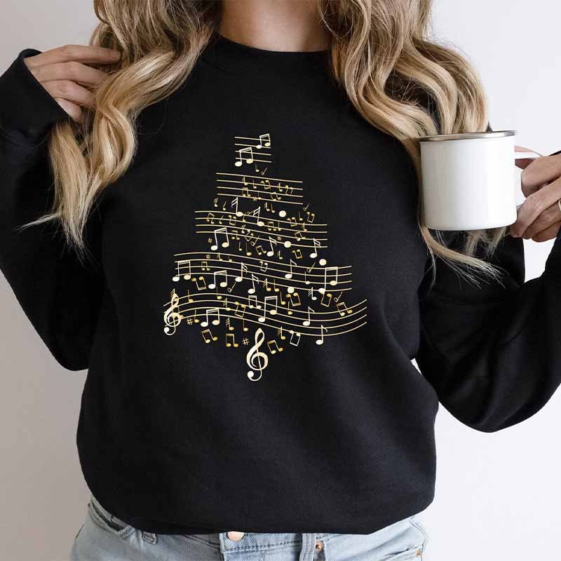 For Music Lover Gift Music Note Tree Sweatshirt