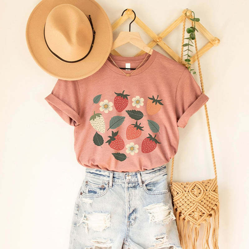 Strawberry Fruit Aesthetic T-Shirt-carlalin