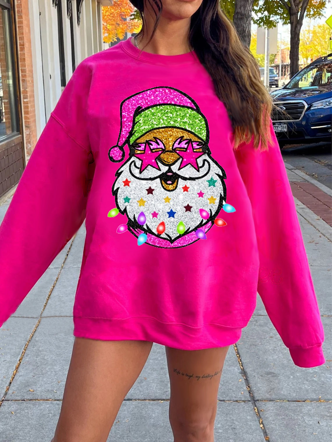 Santa with Sunglasses Sweatshirts-carlalin