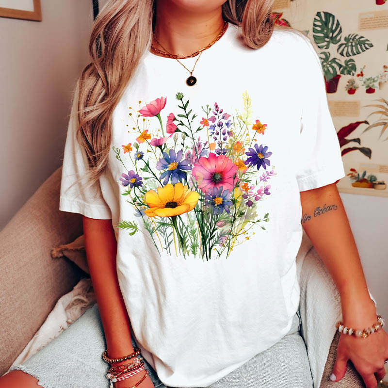 Wild Flower Meadow T-Shirt-carlalin
