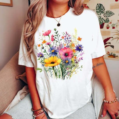 Wild Flower Meadow T-Shirt-carlalin