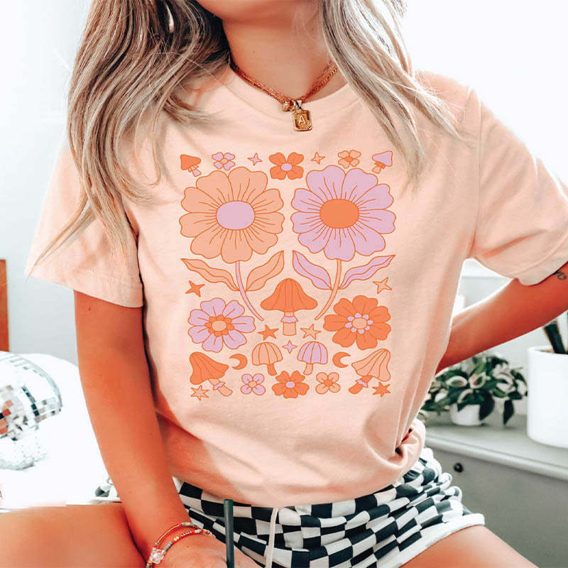 Daisy Mushroom Floral T-Shirt-carlalin