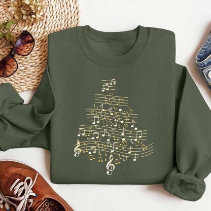 For Music Lover  Gift Music Note Tree Sweatshirt