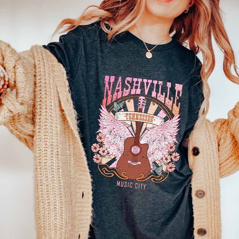 Vintage Music City Nashville T-Shirt-carlalin