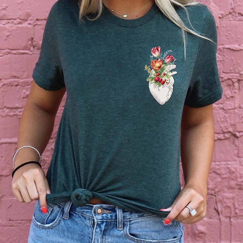 Flower  Of Heart Health T-Shirt Gift For Girl