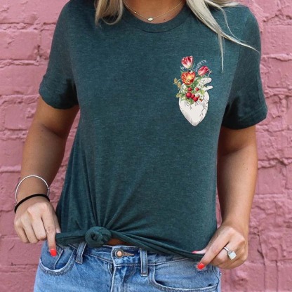 Flower  Of Heart Health T-Shirt Gift For Girl
