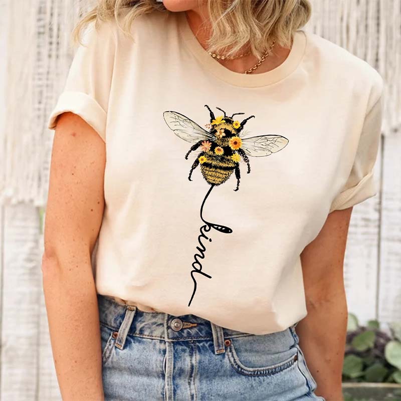 Be Kind Bee Positive Sunflowers T-shirt-carlalin