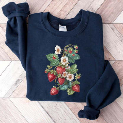 Floral Strawberry Gardener Sweatshirt-carlalin