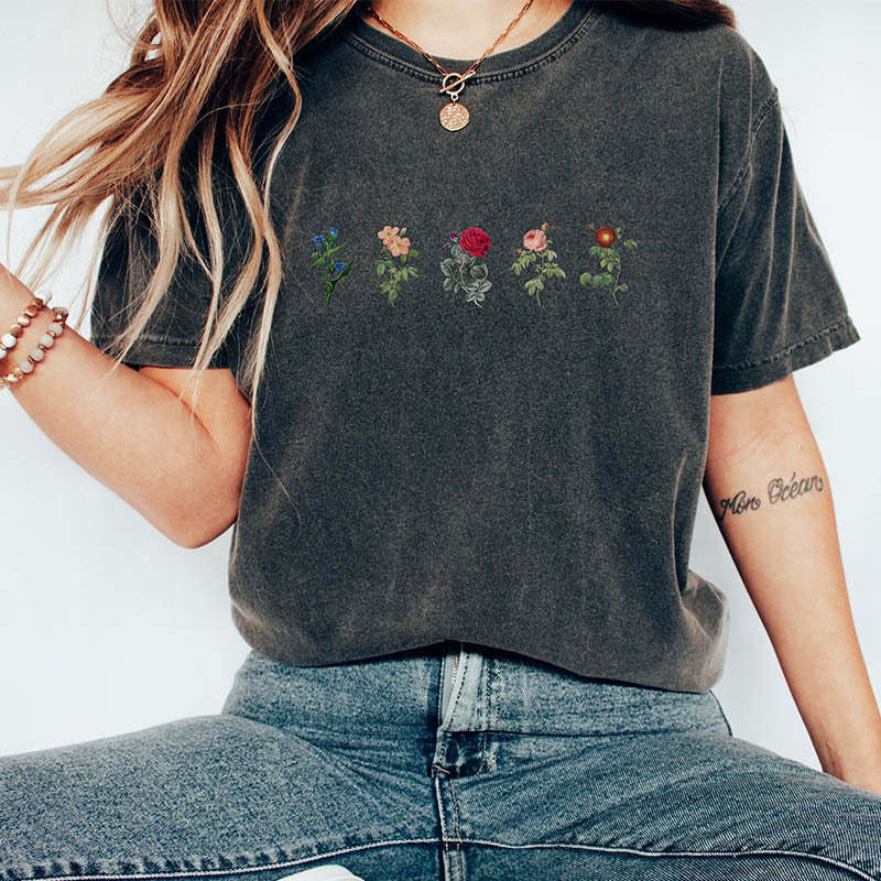 Best Friend Gift Wild Flowers T-Shirt-carlalin