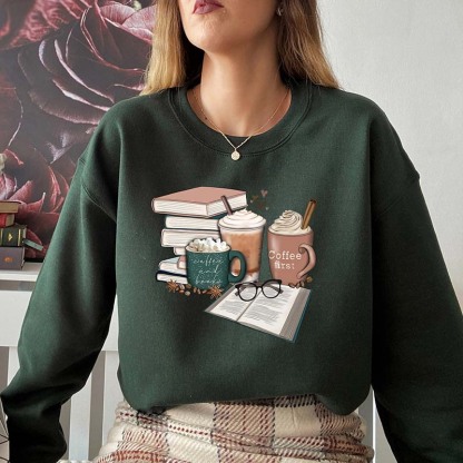 Librarian Of Coffee and Books Sweatshirt