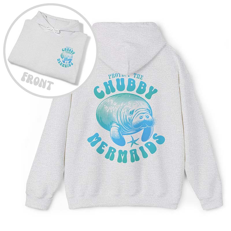 Protect The Chubby Mermaid  Manatee Gift Ocean Animal Hoodie-carlalin