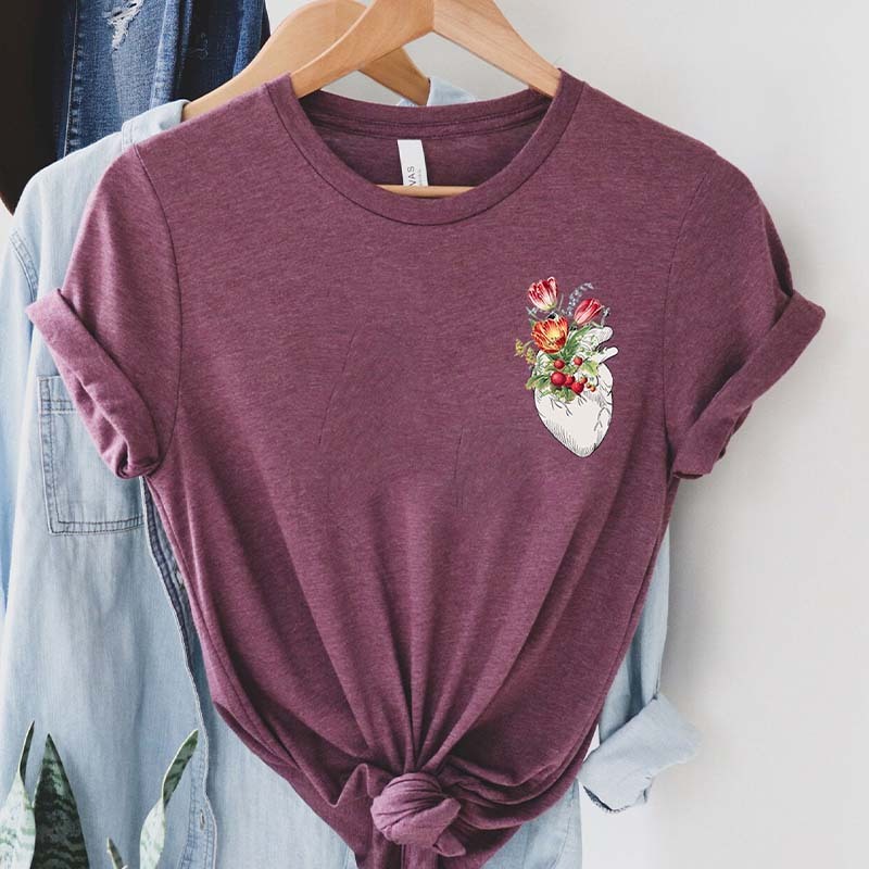 Flower  Of Heart Health T-Shirt Gift For Girl