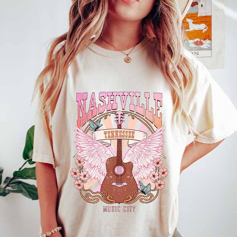 Vintage Music City Nashville T-Shirt-carlalin