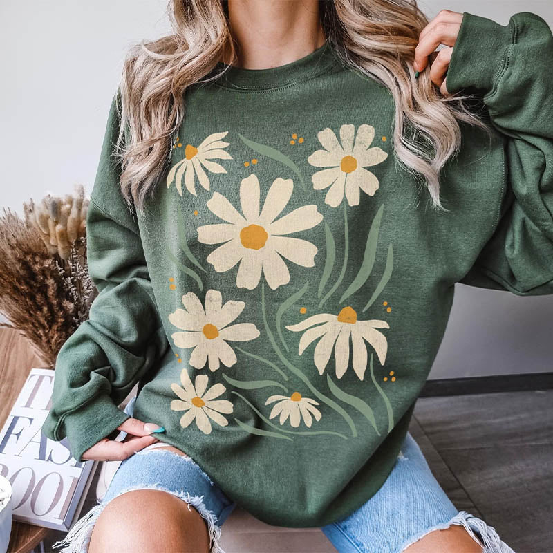 Flower Print Women Gift Sweatshirt-carlalin