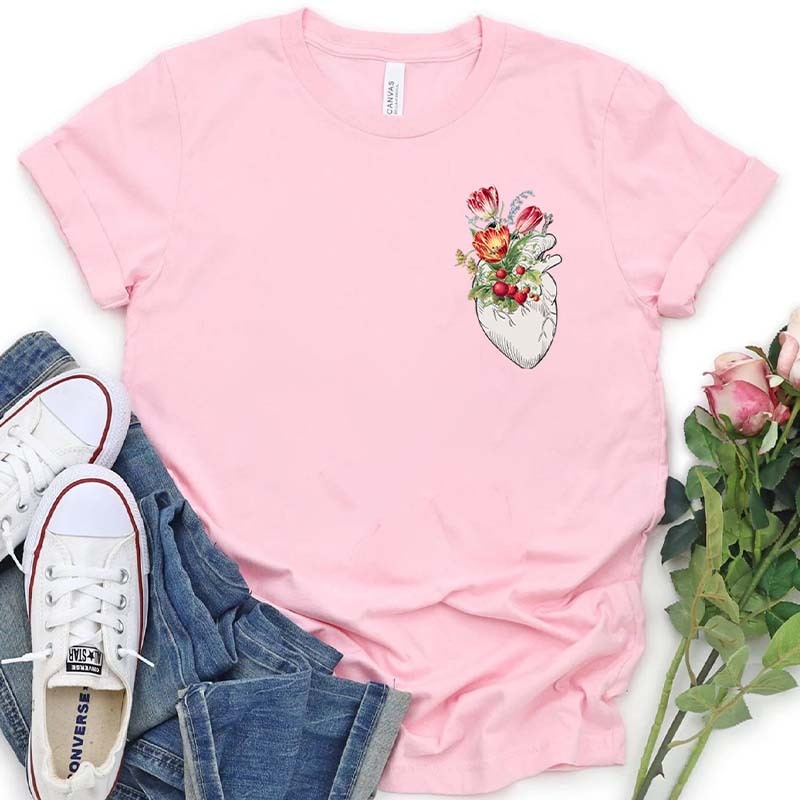 Flower  Of Heart Health T-Shirt Gift For Girl