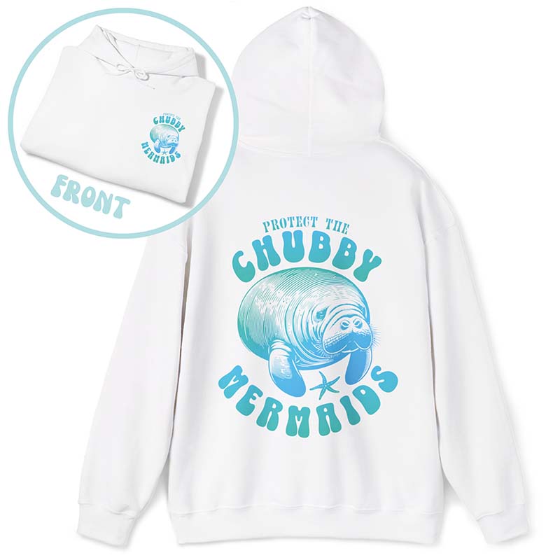 Protect The Chubby Mermaid  Manatee Gift Ocean Animal Hoodie-carlalin