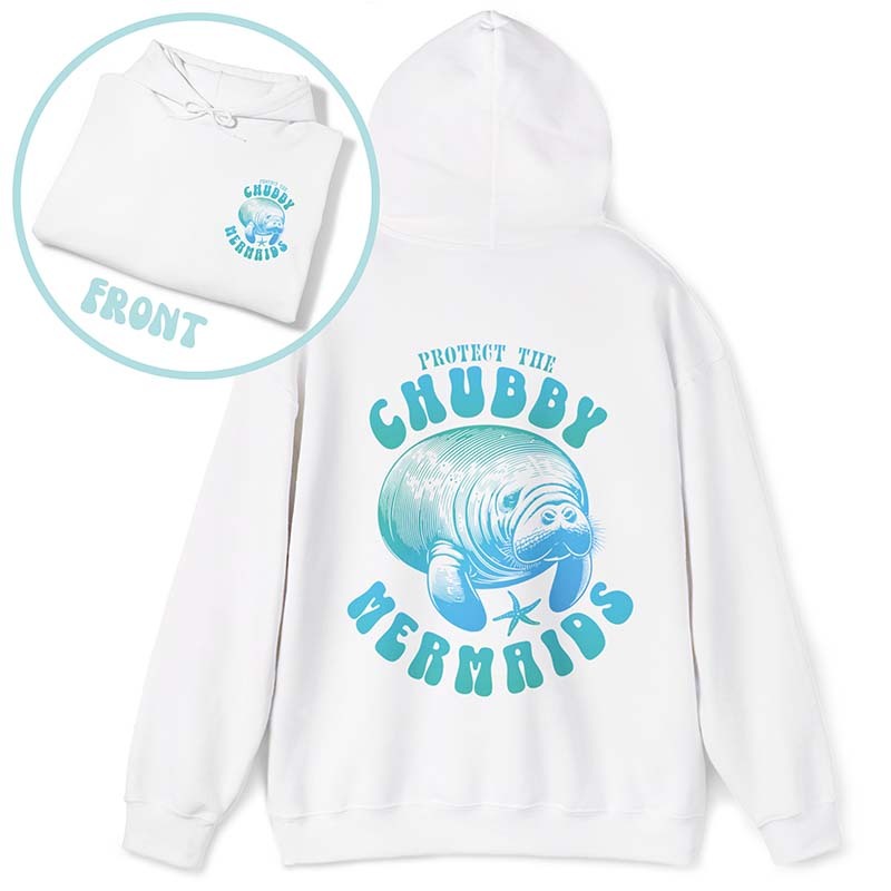 Protect The Chubby Mermaid  Manatee Gift Ocean Animal Hoodie-carlalin
