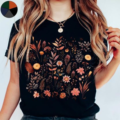 Autumnal Wildflowers Lover T-Shirt-carlalin