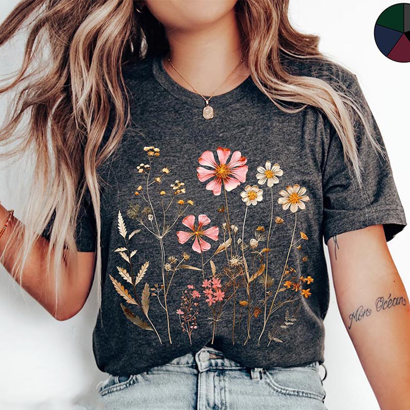 Vintage Wildflower Aesthetic T-Shirt-carlalin