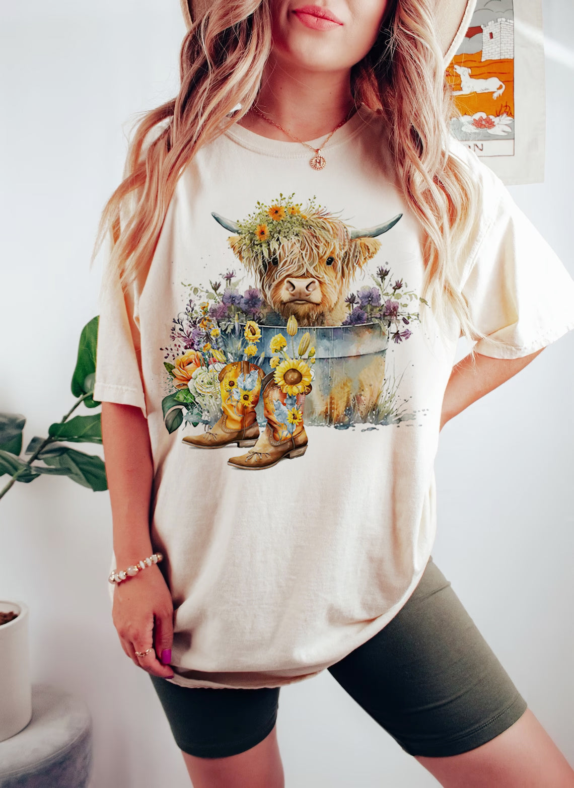 Highland Cow in Metal Tub Shirts-carlalin