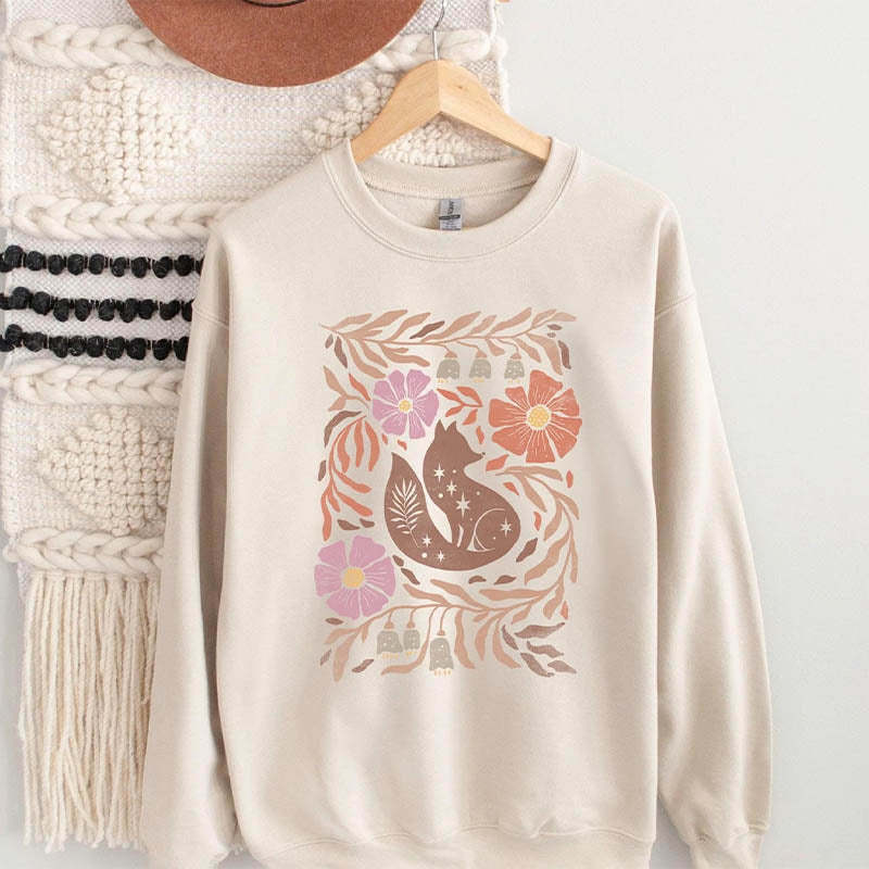 Boho Fall Cute Flower Sweatshirt-carlalin
