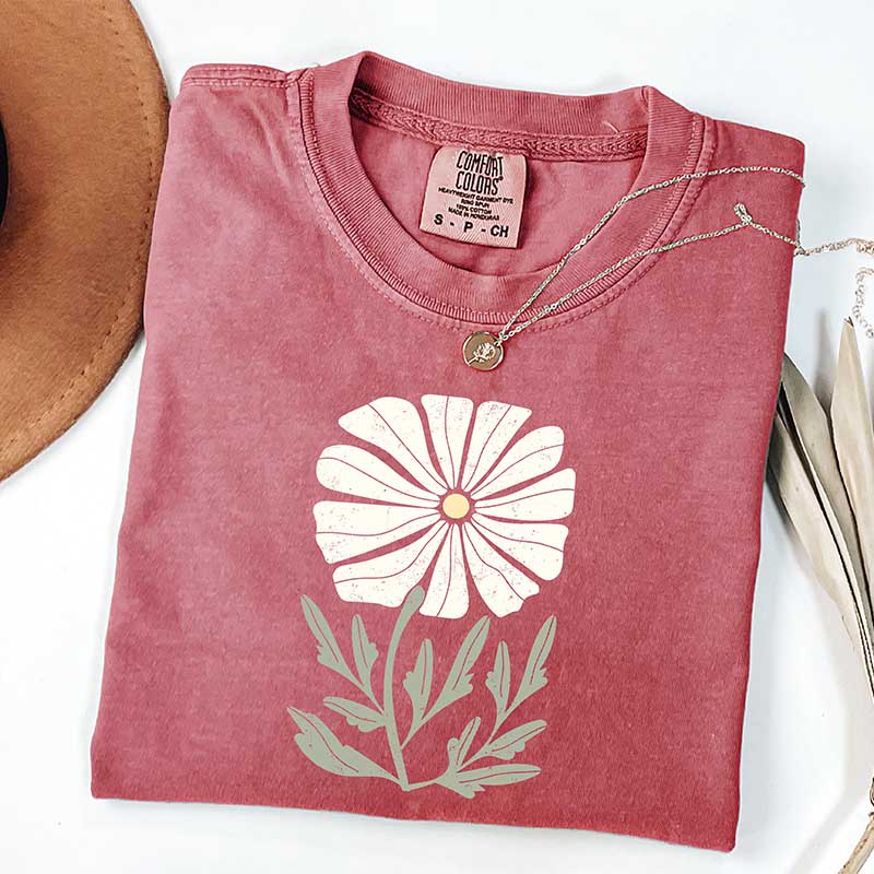 Daisy Flower Spring Floral T-Shirt-carlalin