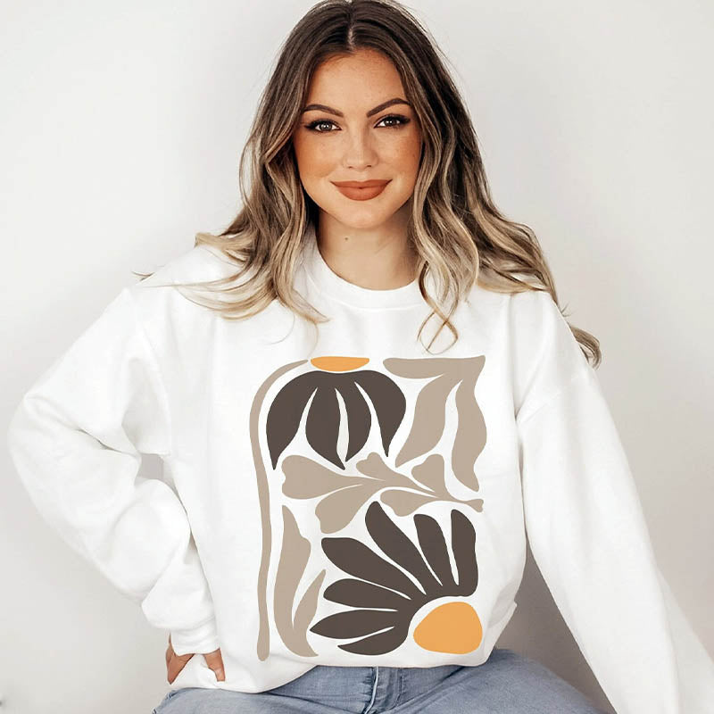 Retro Flower Nature Minimalist Sweatshiirt-carlalin