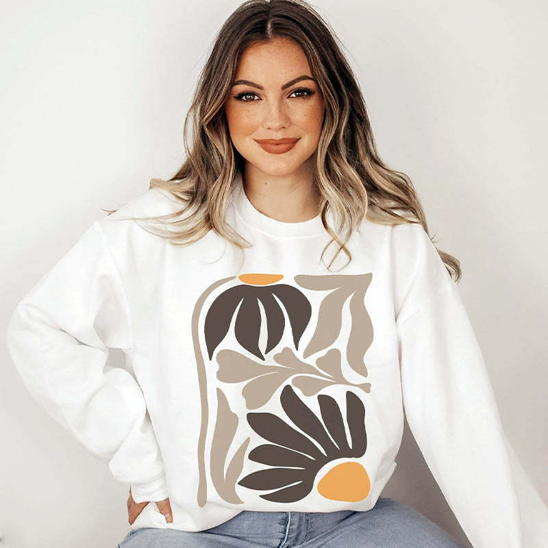 Retro Flower Nature Minimalist Sweatshiirt-carlalin