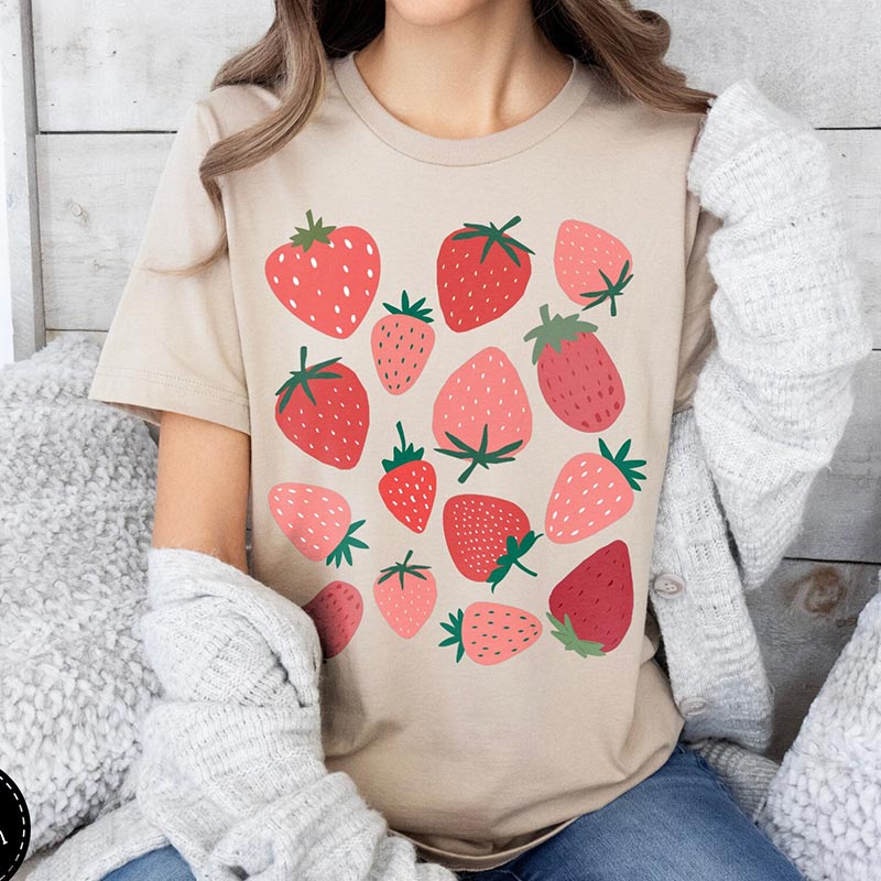 Cute Strawberry Fruit Gift T-Shirt-carlalin