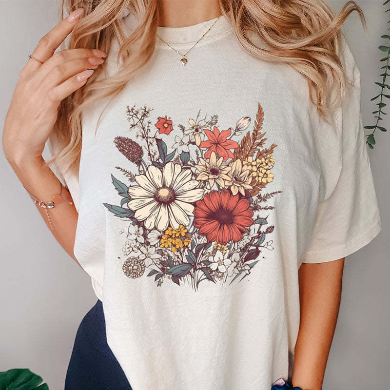 Botanical Wildflower Nature T-Shirt-carlalin