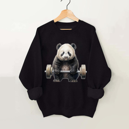 Weightlifting Panda Vintage Gym Sweatshirt-carlalin