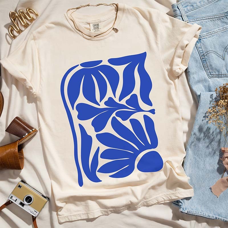 Wildflowers Matisse Art Minimalist Floral T-Shirt-carlalin