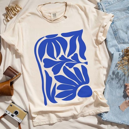 Wildflowers Matisse Art Minimalist Floral T-Shirt-carlalin