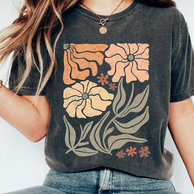 Vintage Botanical Wildflowers Lover T-Shirt-carlalin