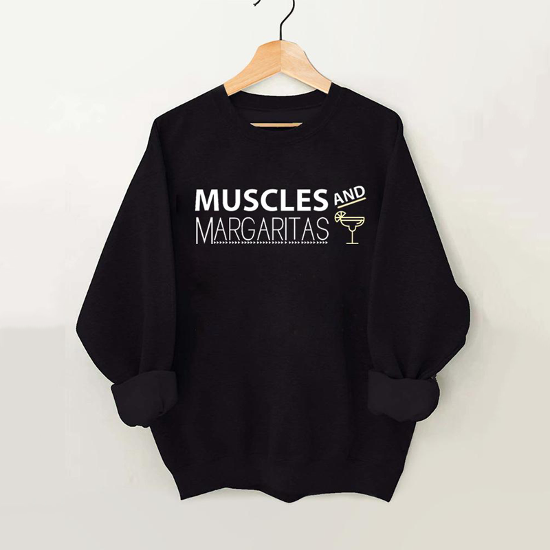 Muscles And Margaritas Vintage Gym Sweatshirt-carlalin